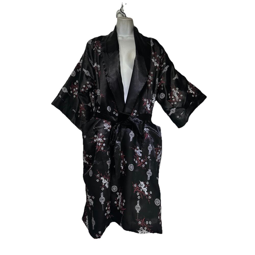 alexander del rossa oriental dragon embroidered robe Size M Reversible Pockets
